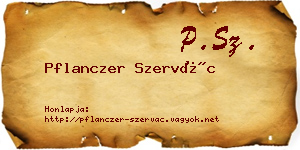 Pflanczer Szervác névjegykártya